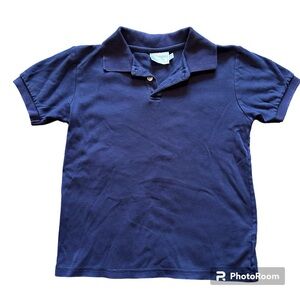 Little English Boys Size 8 Navy Blue Polo Shirt 100% Cotton Casual Comfortable